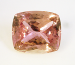 Photo of the pink Kunzite before we cut it showing the window.