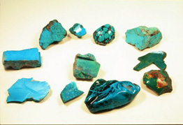 Picture of blue Turquoise rough rocks.