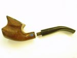 Photo of a smoking pipe which we inlaid with Lapis initials.