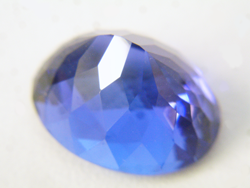 The pavilion of the oval Tanzanite which I repaired the culet.
