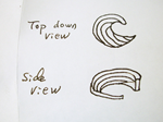 A diagram for carving a blue topaz wave shape.