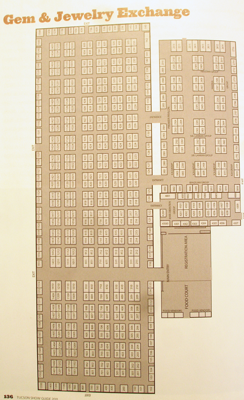 floorplan of a gem show location.