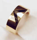 Photo of a ring with Black Jade and Silicon inlay.