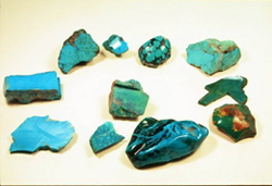 Picture of green rocks called Chrysocolla.