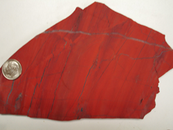 Slab of Red Jasper rough material